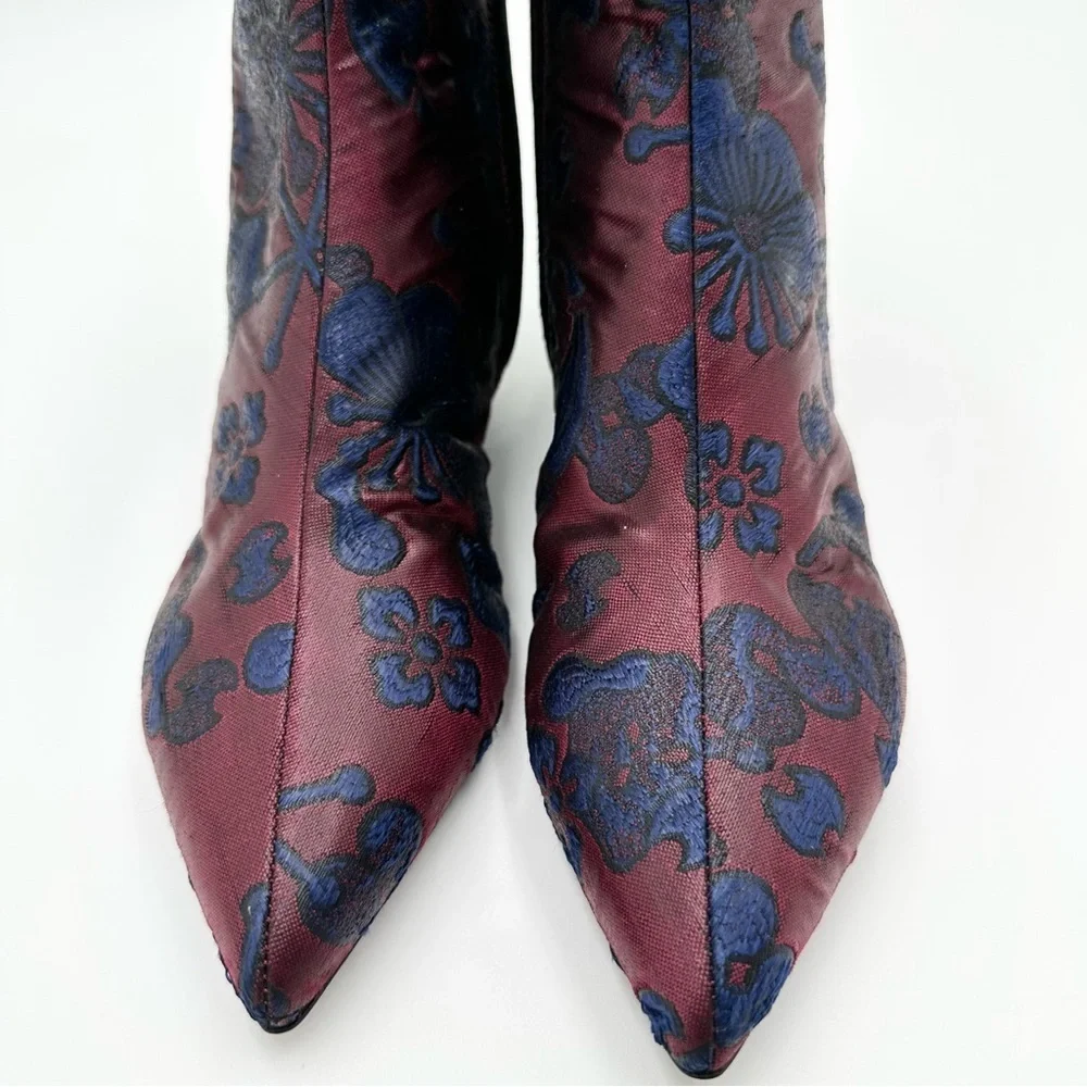 Kenzo Jacquard Pointed Toe Ankle Boots - Picture 4 of 15